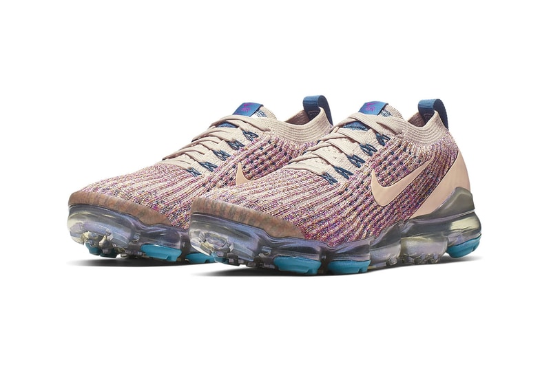 nike air vapormax flyknit 3 womens sneakers desert sand vivid purple