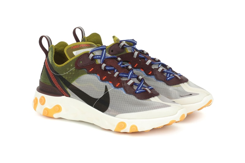 nike react element 55 womens sneakers moss black green safari athleisure