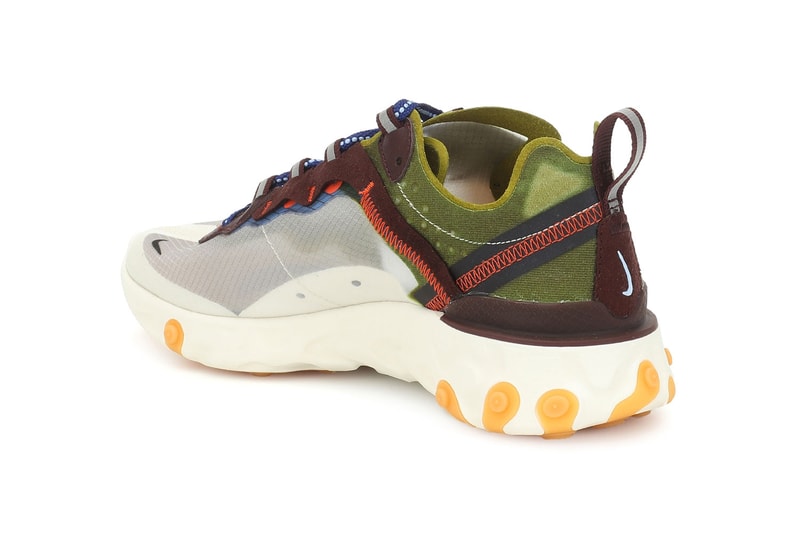 nike react element 55 womens sneakers moss black green safari athleisure