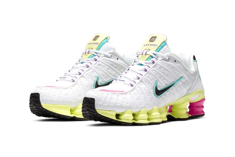 nike shox tl womens sneakers summer luminous green yellow pink purple 