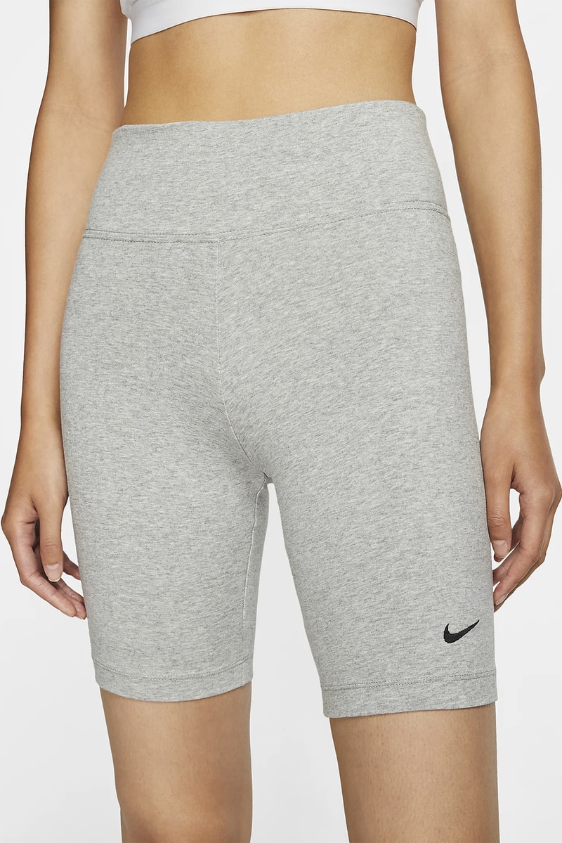 nike womens bike shorts sportswear fitness workout black grey leg a see