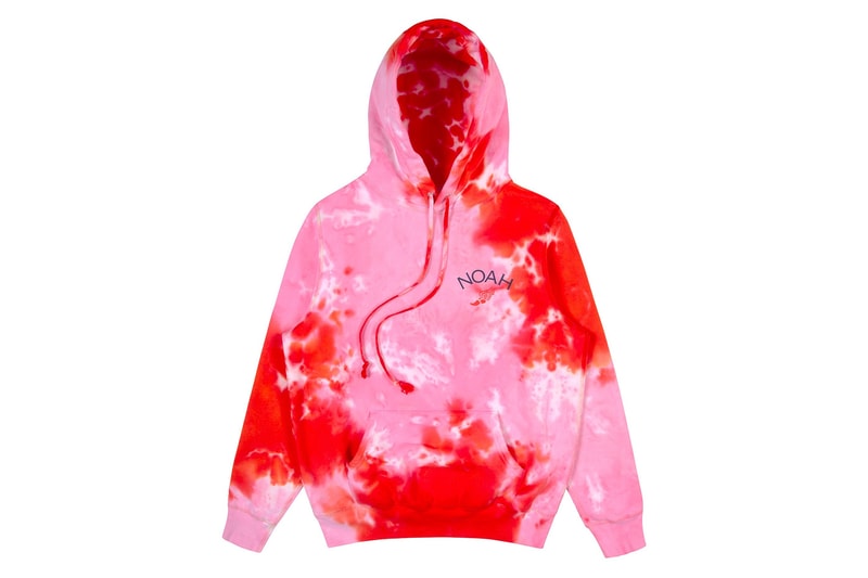 noah red pink tie dye sun hoodie