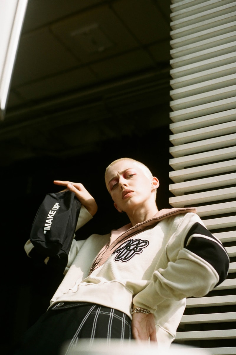 Off-White™ Fall/Winter 2019 Collection Editorial HBX HBXWM Virgil Abloh Sneakers Bags Accessories Logo Print Jackets Apparel 