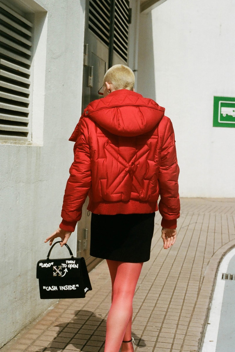 Off-White™ Fall/Winter 2019 Collection Editorial HBX HBXWM Virgil Abloh Sneakers Bags Accessories Logo Print Jackets Apparel 