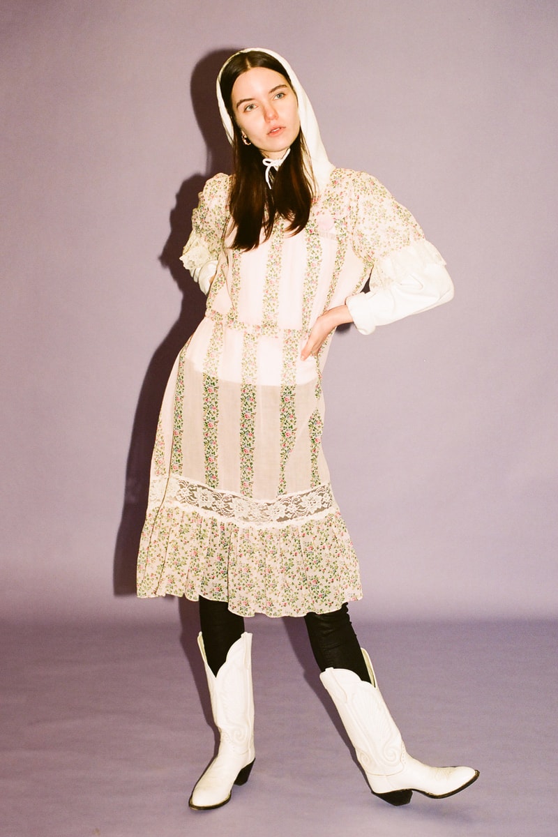 prairie dress dries van noten western ruffles high neck puffed sleeves floral victorian