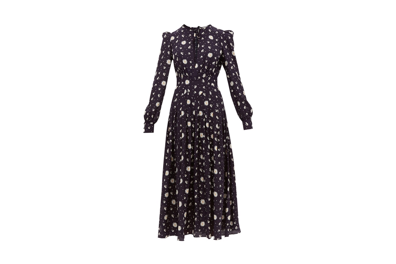 prairie dress dries van noten western ruffles high neck puffed sleeves floral victorian