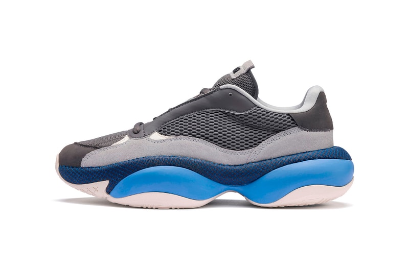 puma alteration blitz castlerock high rise chunky dad sneaker blue grey white