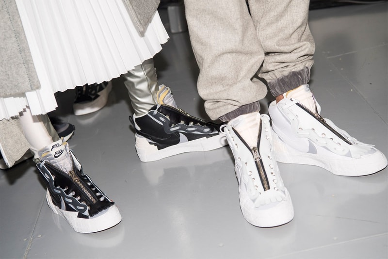 sacai nike ldwaffle daybreak blazer mid sneakers tongue accessories fur zipper aoyama