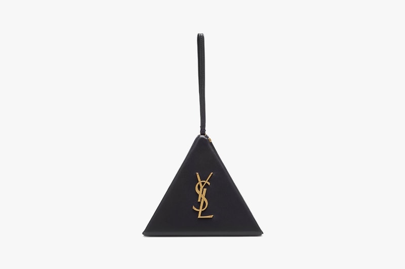 saint laurent clutch black leather pyramid designer bags purses