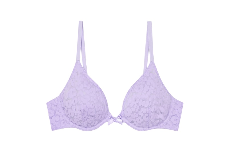 Savage X Fenty Unlined Leopard Lace Bra Purple
