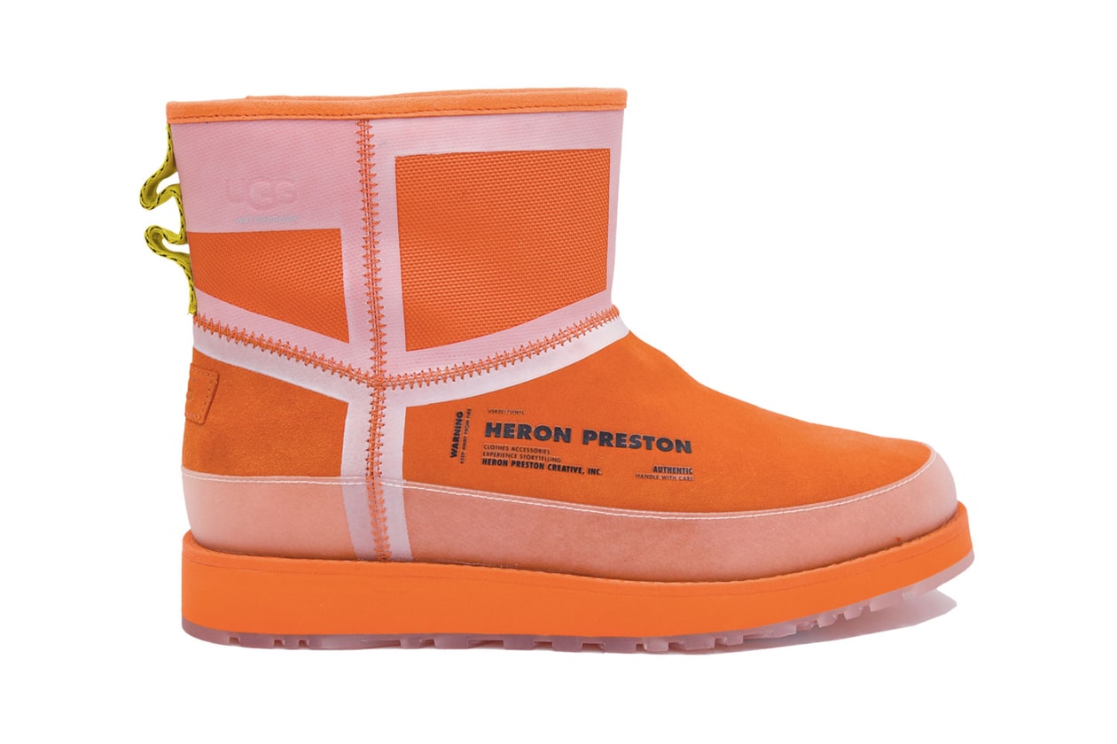 ugg heron preston boots collaboration classic mini tasman slippers