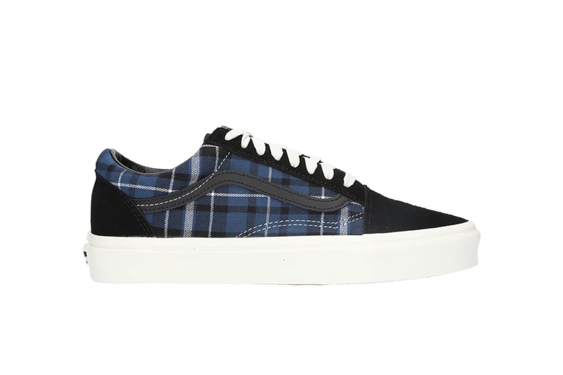 Vans Old Skool Plaid Check Pattern Sneaker Silhouette Trainer Release Blue Black White 