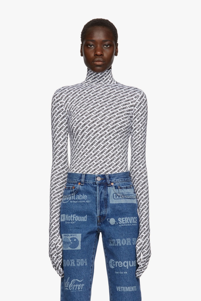 vetements surprise drop release ssense denim jacket bodysuit hoodies teddy bear bag pink demna gvasalia 
