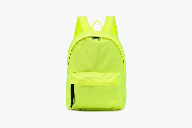 reebok victoria beckham neon backpack oversized collaboration solar yellow