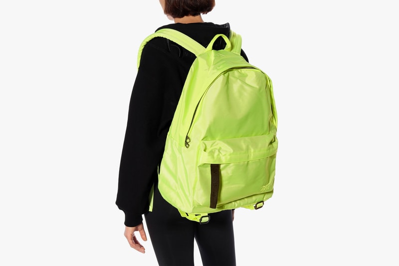 reebok victoria beckham neon backpack oversized collaboration solar yellow