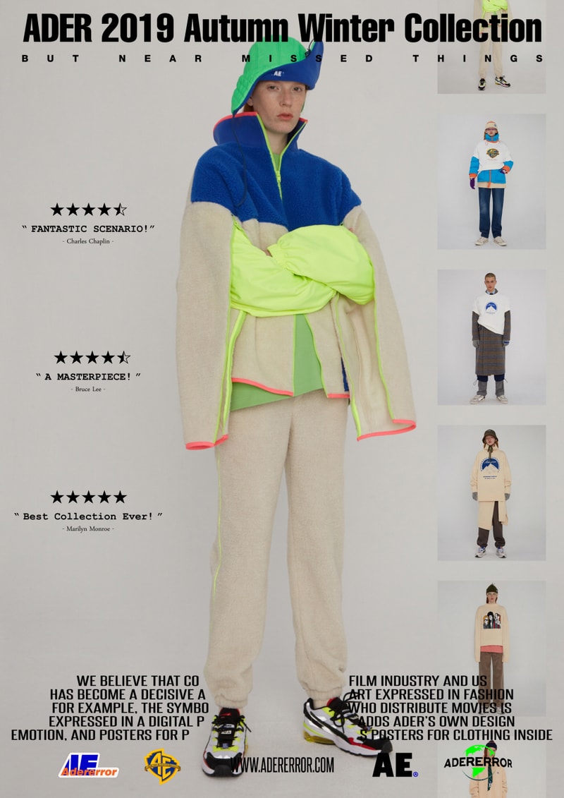 ader error fall winter collection film in fashion outerwear puffer coats jackets sweaters korean streetwear brand