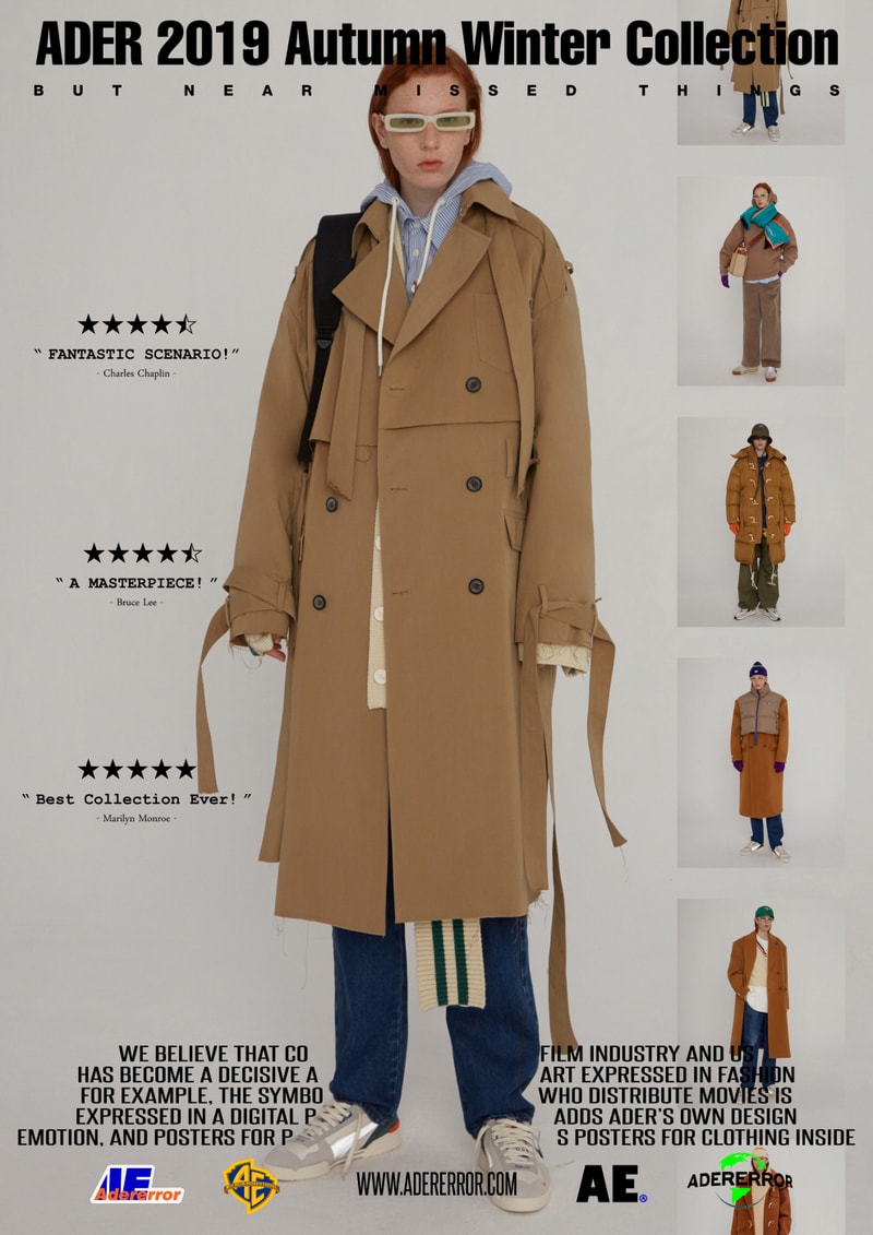 ader error fall winter collection film in fashion outerwear puffer coats jackets sweaters korean streetwear brand