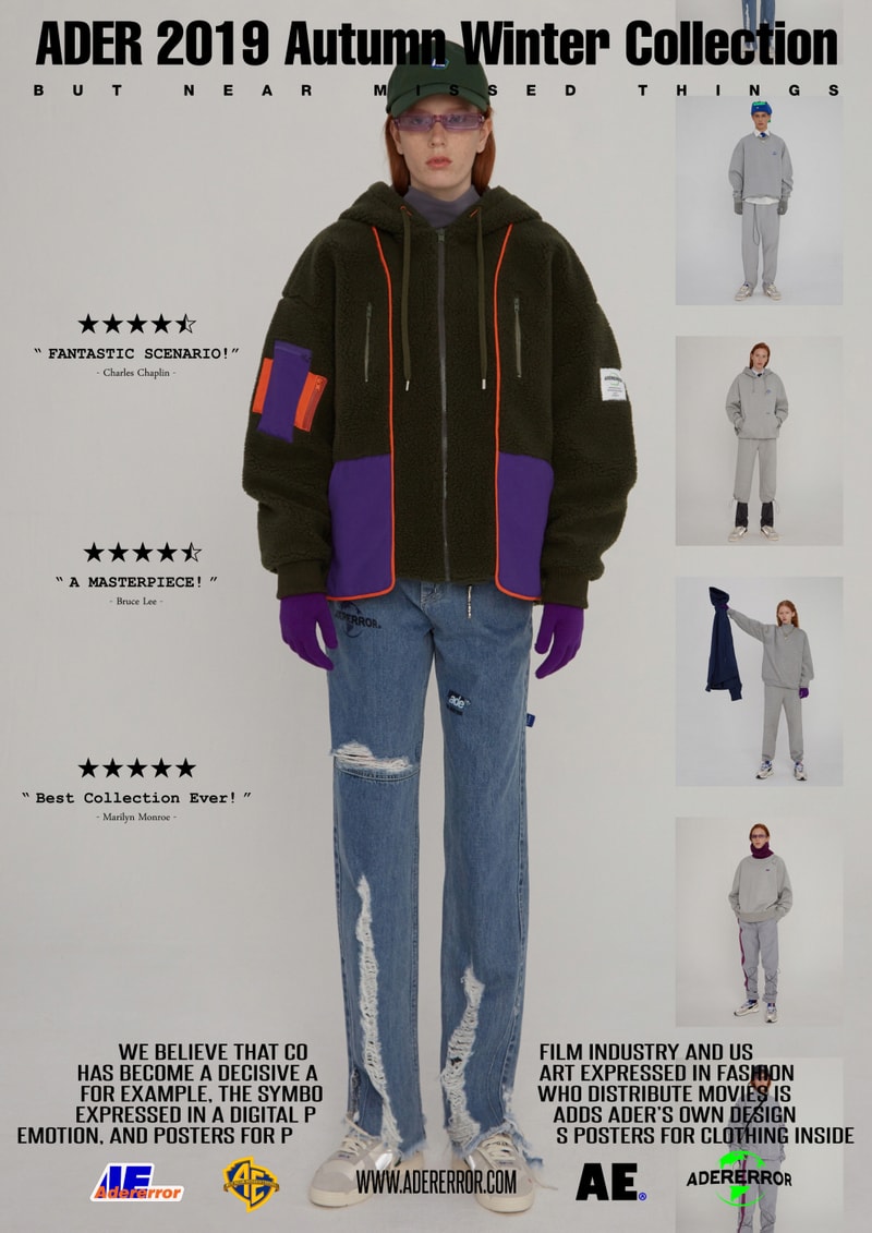 ader error fall winter collection film in fashion outerwear puffer coats jackets sweaters korean streetwear brand