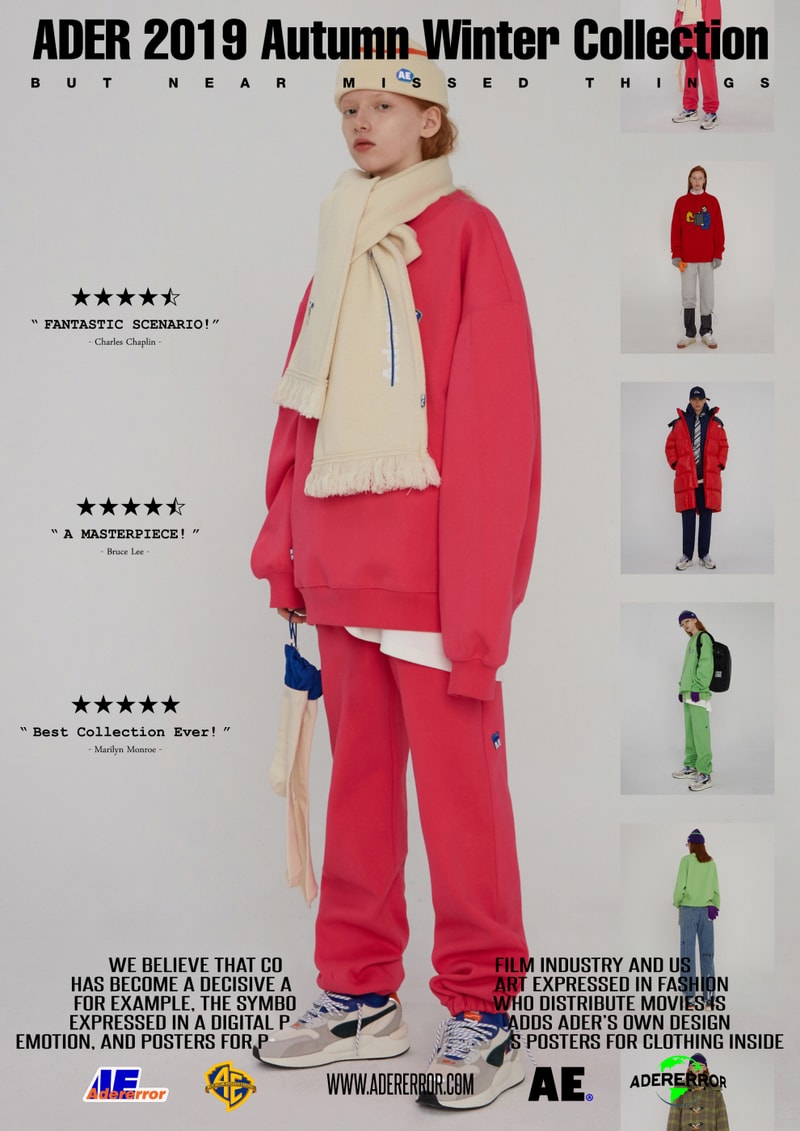 ader error fall winter collection film in fashion outerwear puffer coats jackets sweaters korean streetwear brand