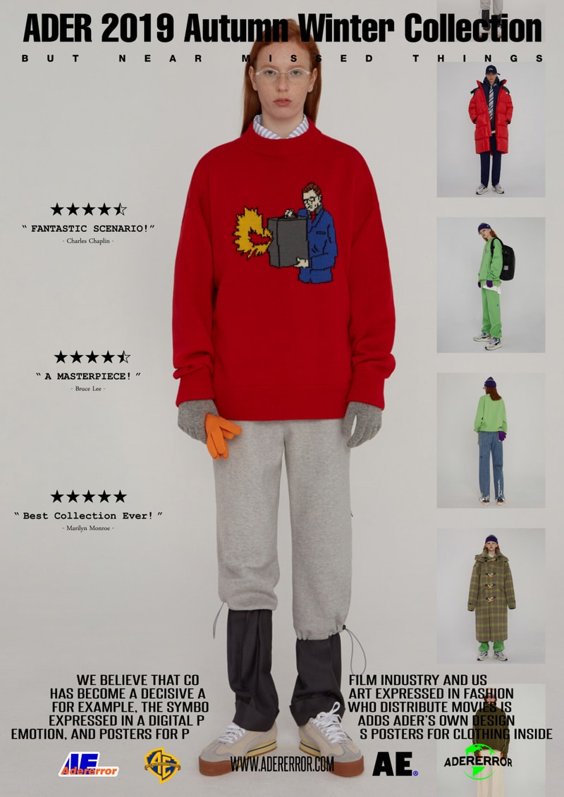 ader error fall winter collection film in fashion outerwear puffer coats jackets sweaters korean streetwear brand