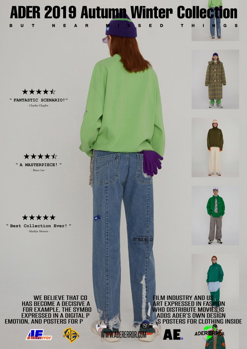 ader error fall winter collection film in fashion outerwear puffer coats jackets sweaters korean streetwear brand