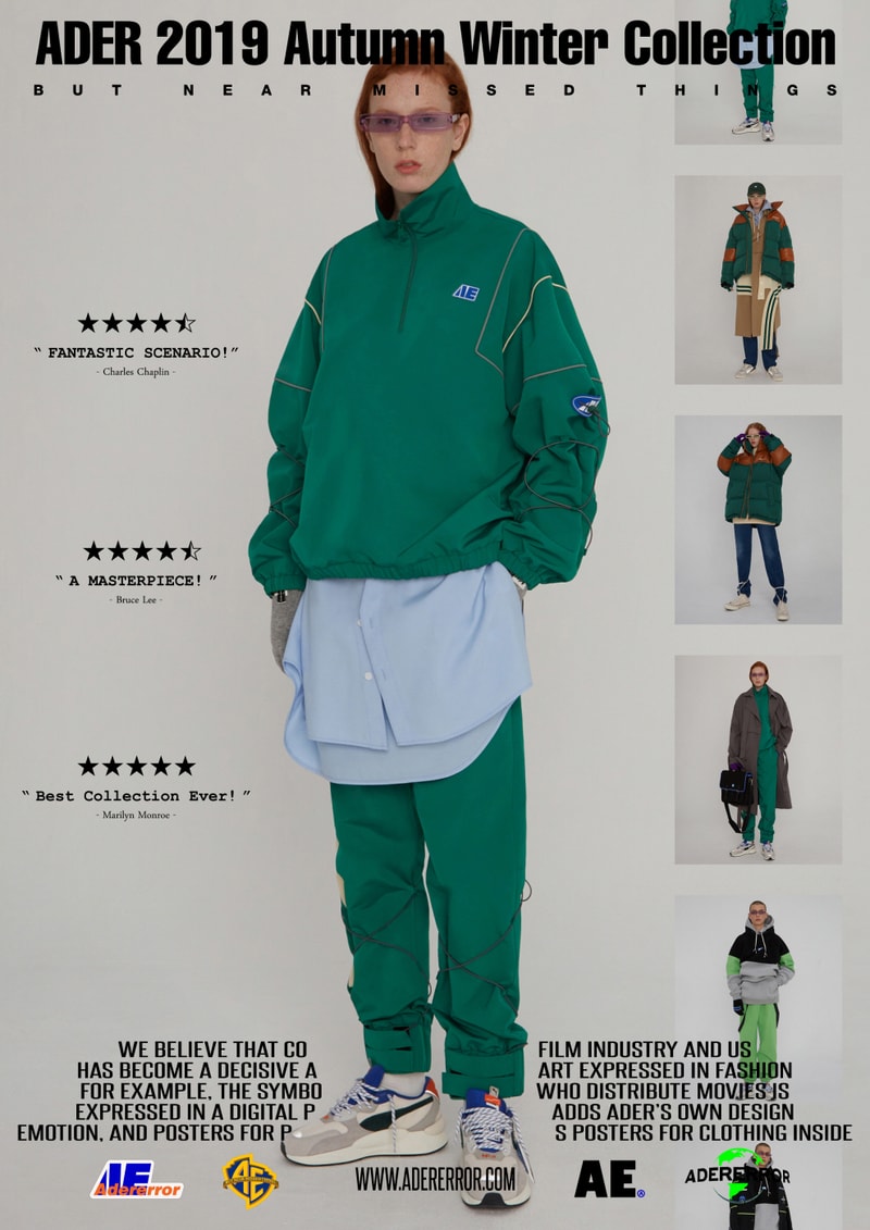 ader error fall winter collection film in fashion outerwear puffer coats jackets sweaters korean streetwear brand