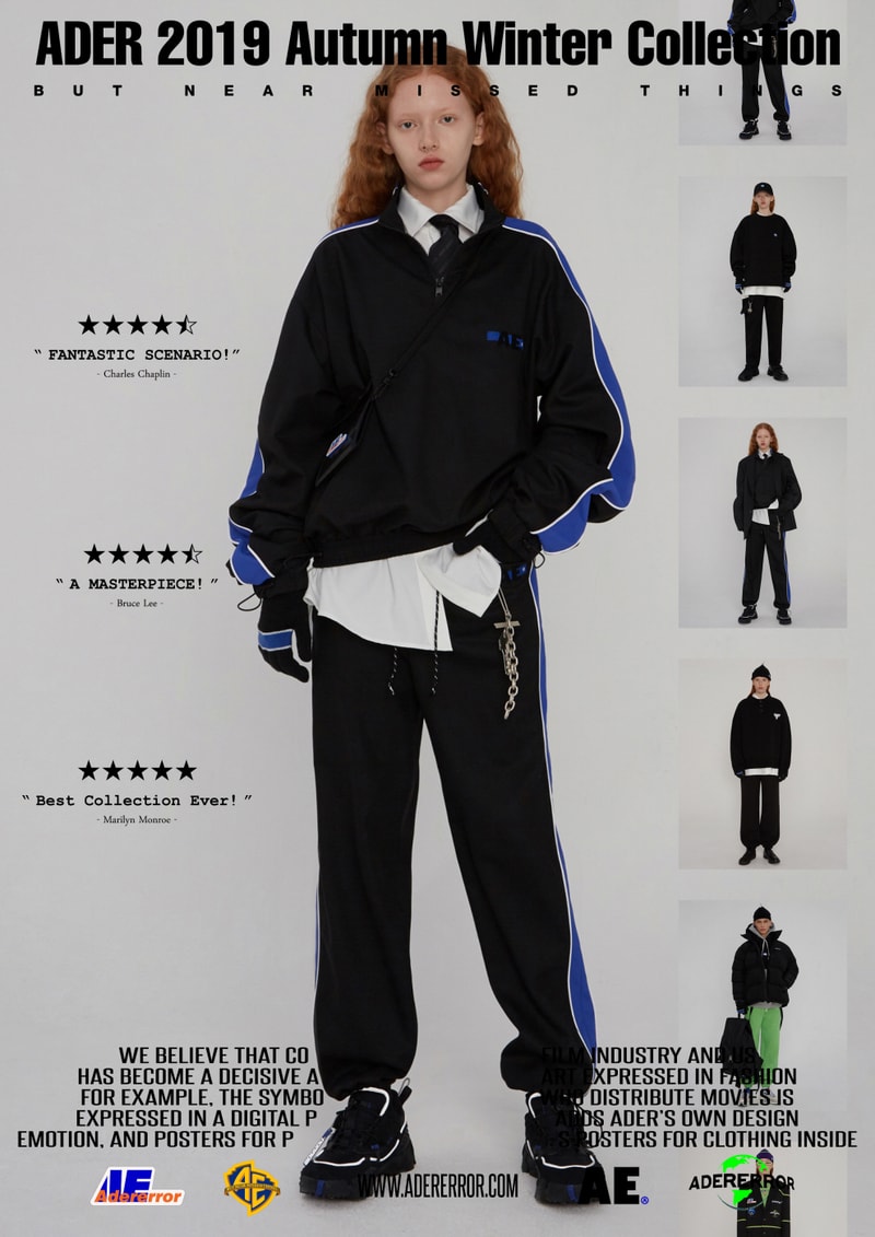 ader error fall winter collection film in fashion outerwear puffer coats jackets sweaters korean streetwear brand