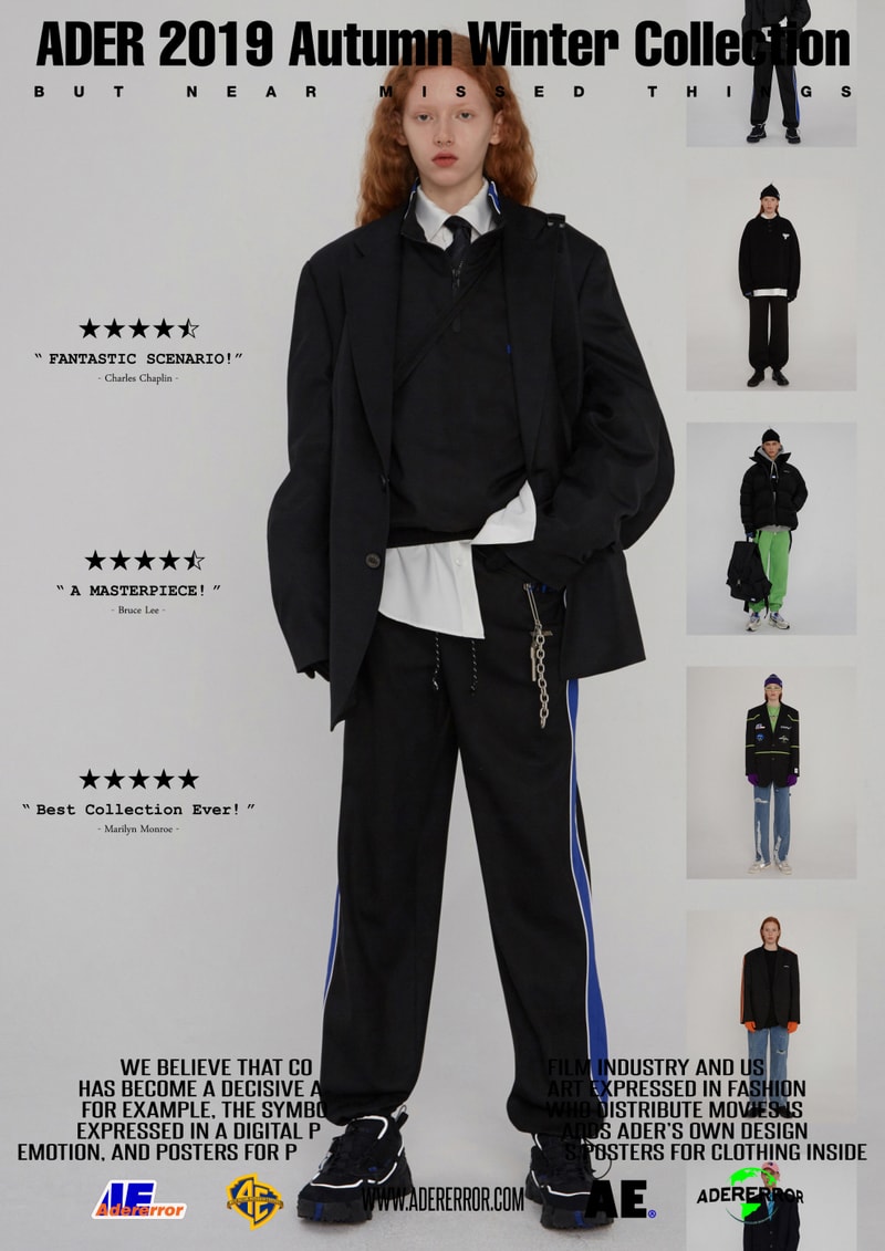 ader error fall winter collection film in fashion outerwear puffer coats jackets sweaters korean streetwear brand