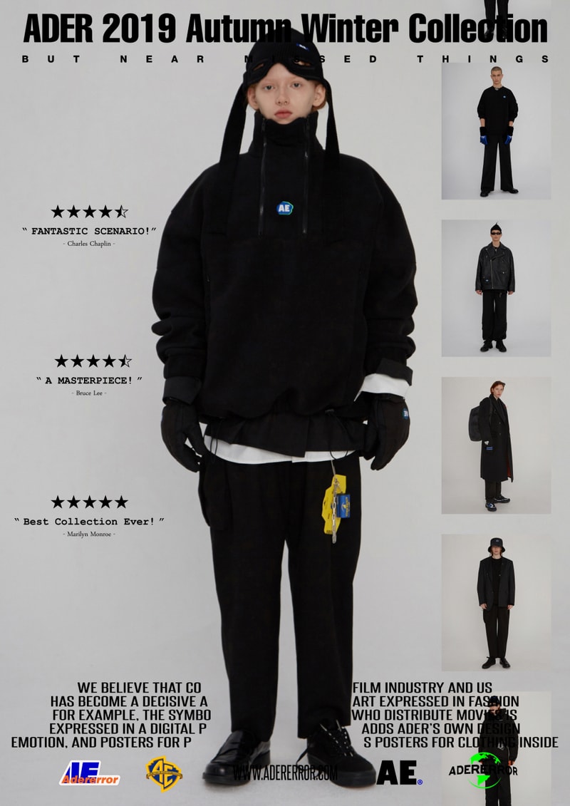 ader error fall winter collection film in fashion outerwear puffer coats jackets sweaters korean streetwear brand