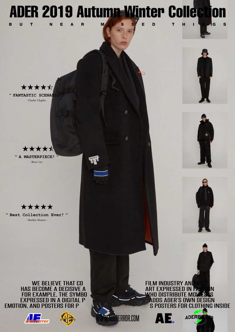ader error fall winter collection film in fashion outerwear puffer coats jackets sweaters korean streetwear brand