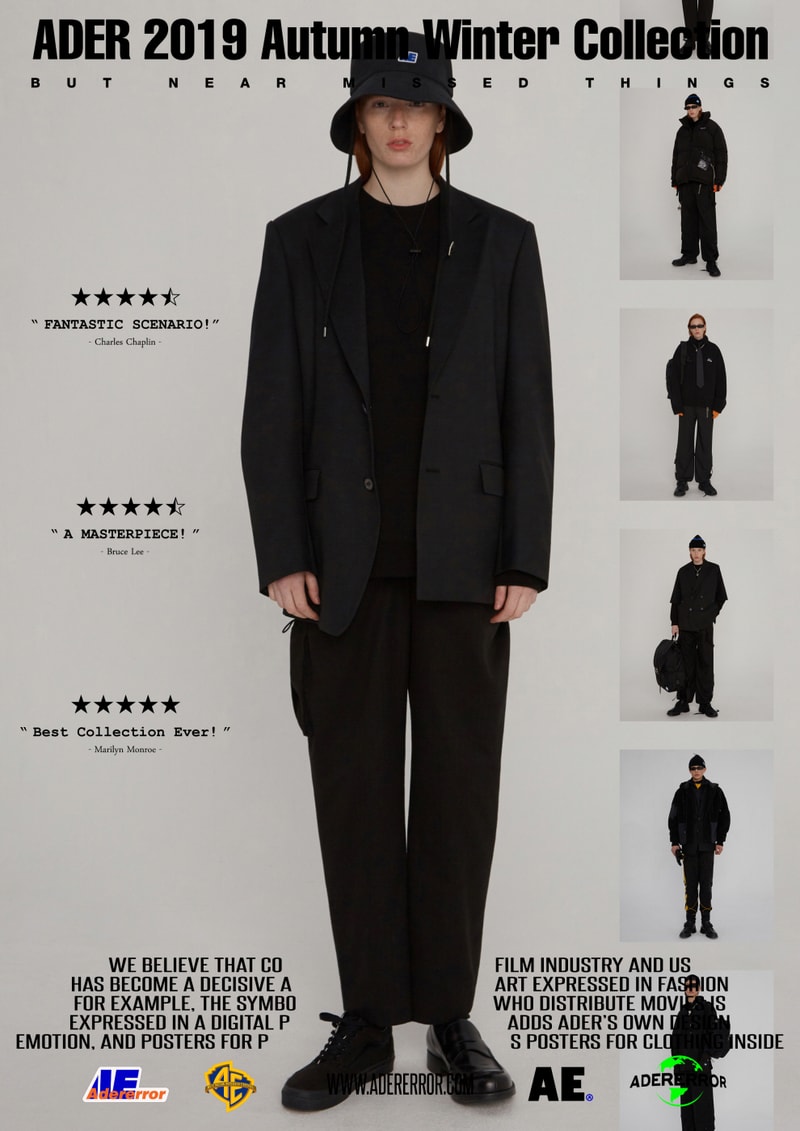 ader error fall winter collection film in fashion outerwear puffer coats jackets sweaters korean streetwear brand