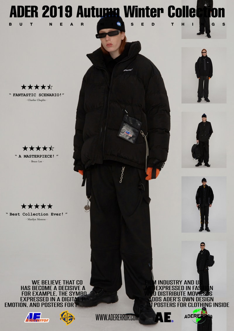 ader error fall winter collection film in fashion outerwear puffer coats jackets sweaters korean streetwear brand