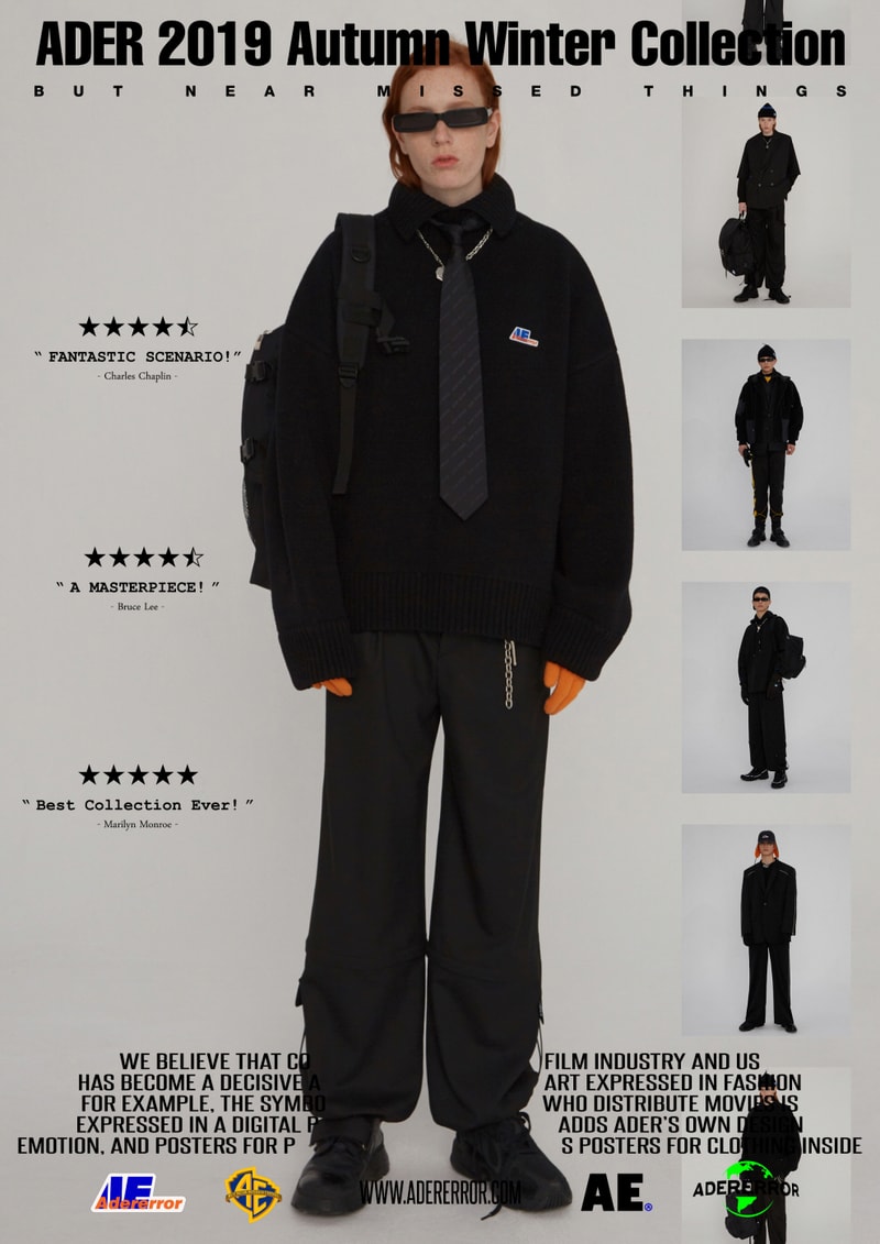 ader error fall winter collection film in fashion outerwear puffer coats jackets sweaters korean streetwear brand