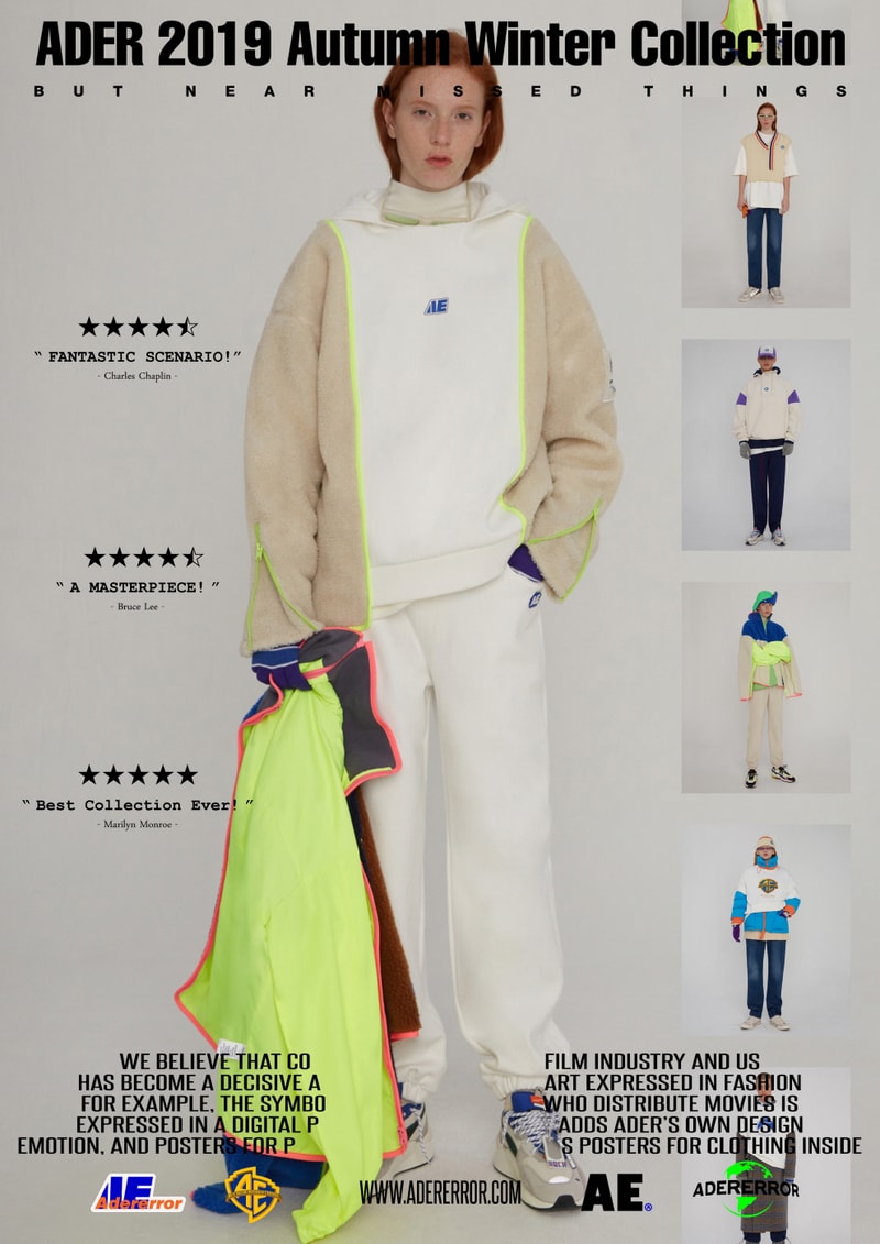 ader error fall winter collection film in fashion outerwear puffer coats jackets sweaters korean streetwear brand