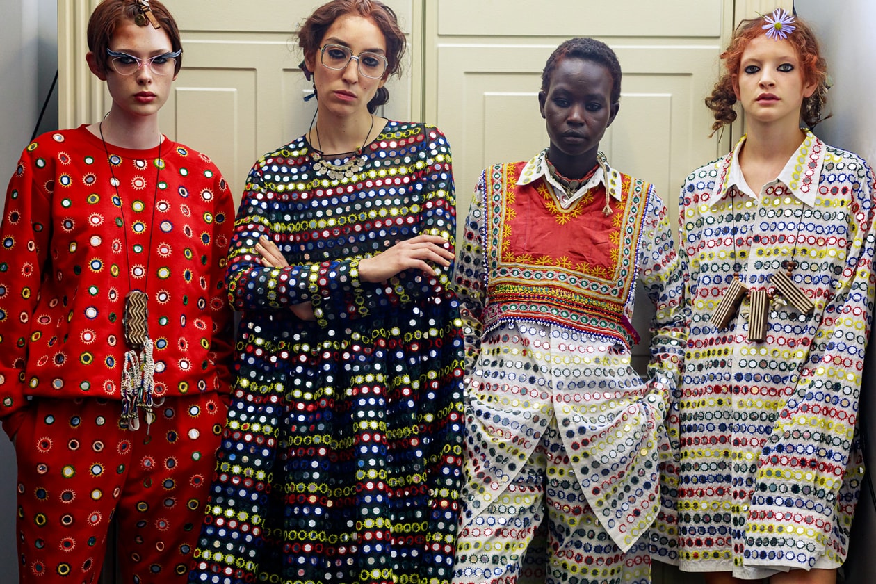 Backstage at ASHISH Spring/Summer 2020 London FW Fashion Week Interview Collection First Look Mirror Inspiration Pieces 