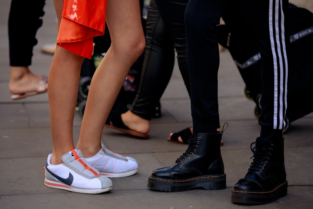 Best Street Style Sneakers London Fashion Week LFW SS20 Nike Shox TL Kendrick Lamar Cortez Prada Cloudbust Thunder Axel Arigato