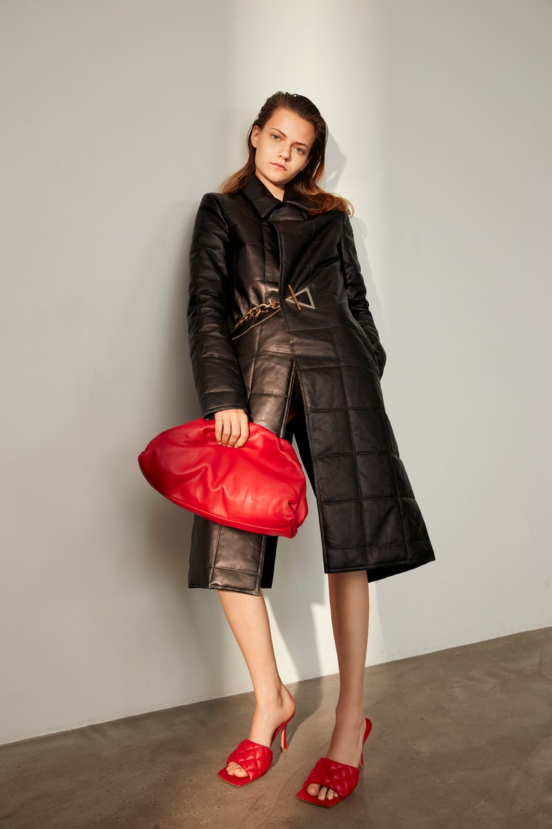 Bottega Veneta x mytheresa.com Exclusive Capsule The Pouch Square Toe Sandal Heel Red Design Release