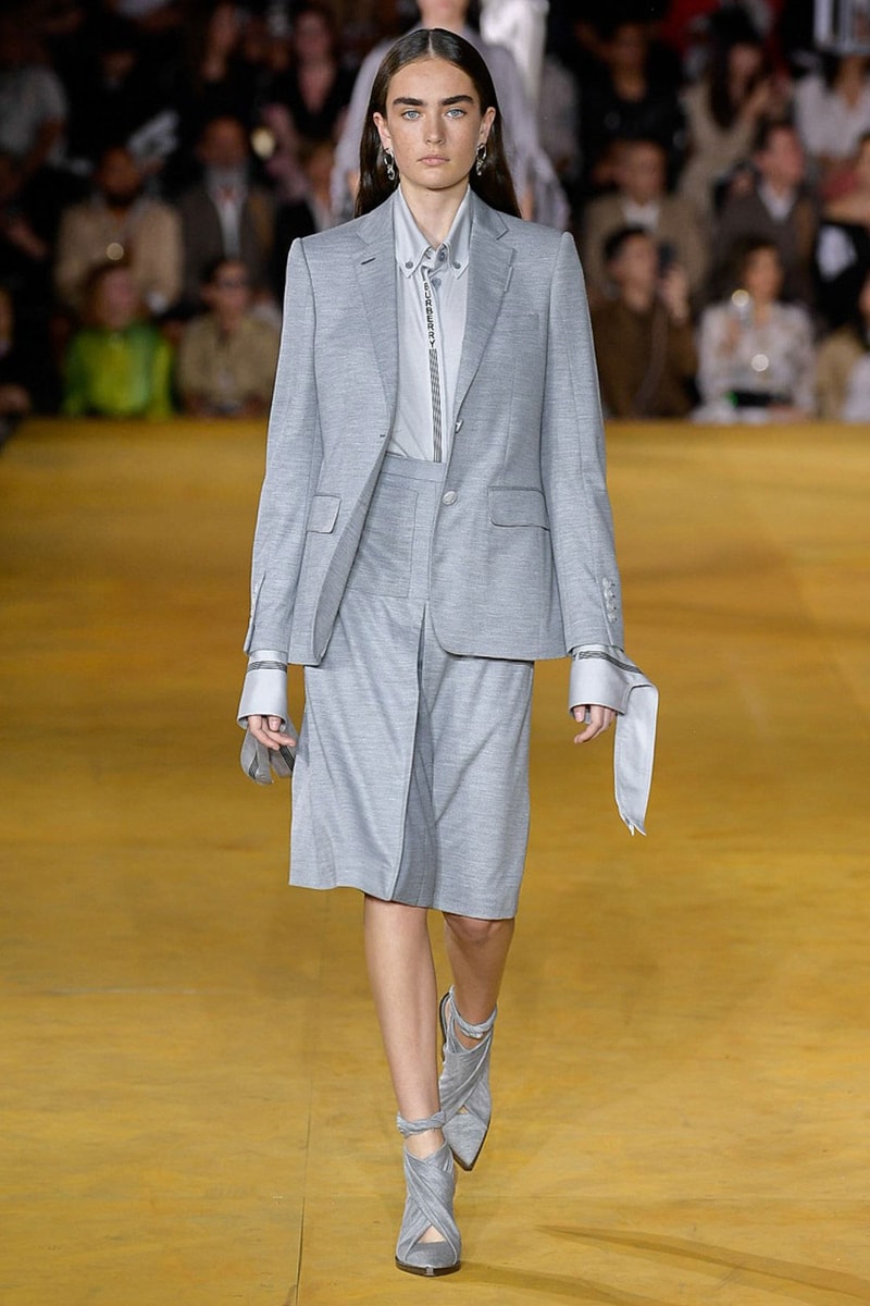 Burberry Riccardo Tisci Spring Summer 2020 London Fashion Week Suit Grey