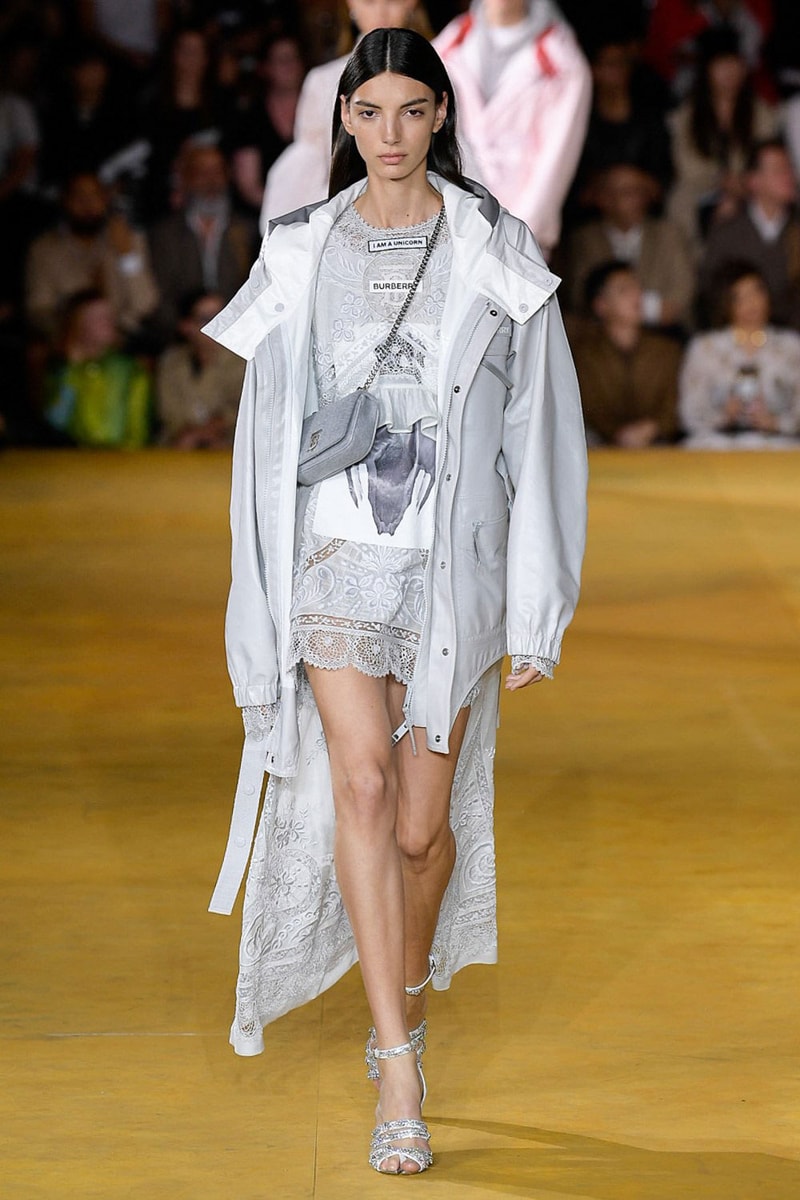 Burberry Riccardo Tisci Spring Summer 2020 London Fashion Week Dress Grey