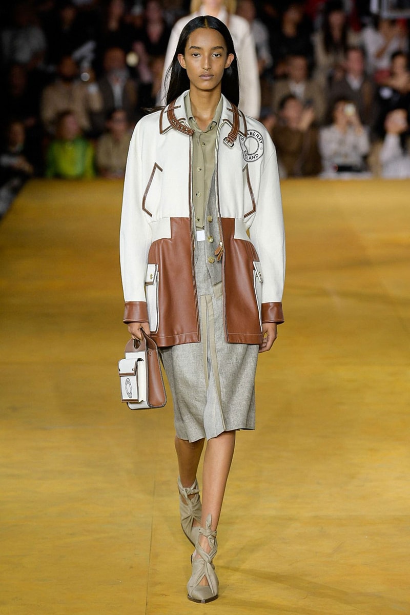 Burberry Riccardo Tisci Spring Summer 2020 London Fashion Week Jacket Cream Dress Tan