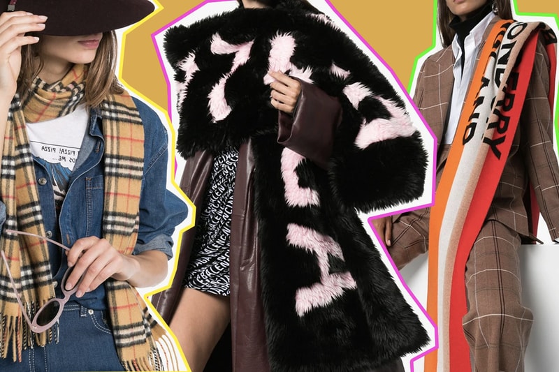 Best Designer Scarves To Wear This Fall/Winter Fendi Balenciaga Acne Studios Jacquemus Burberry Accessories Logo Monogram