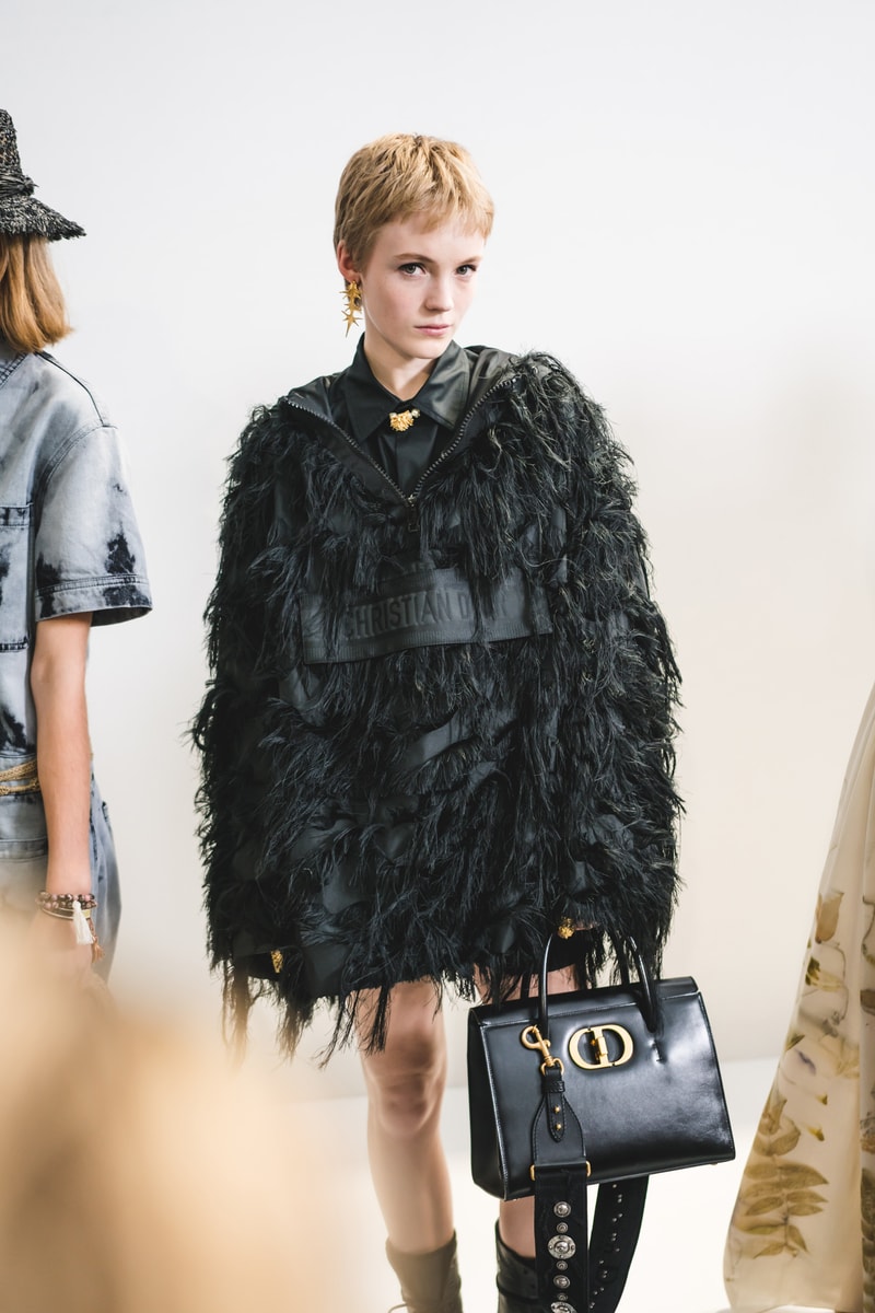 Dior Spring Summer 2020 Paris Fashion Week Collection Show Backstage Look Jacket Bag Black