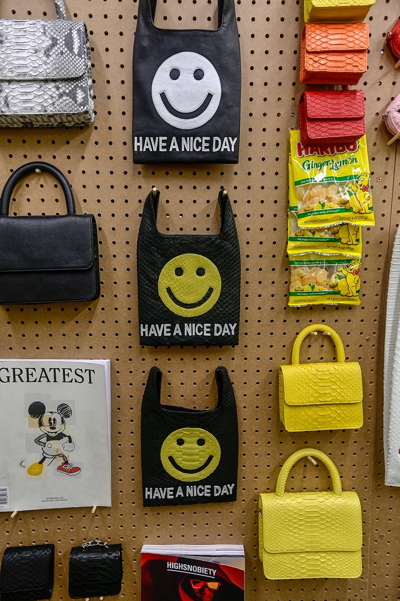 gelareh mizrahi bags mini mart pop up new york city neon bodega shop purses