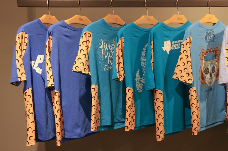 Joyce x Marine Serre Capsule Collection Hong Kong T-Shirts Blue Pink Teal