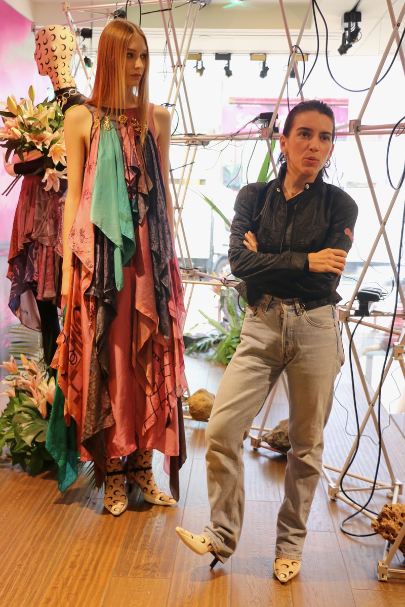 Joyce x Marine Serre Capsule Collection Hong Kong Dress Pink Green