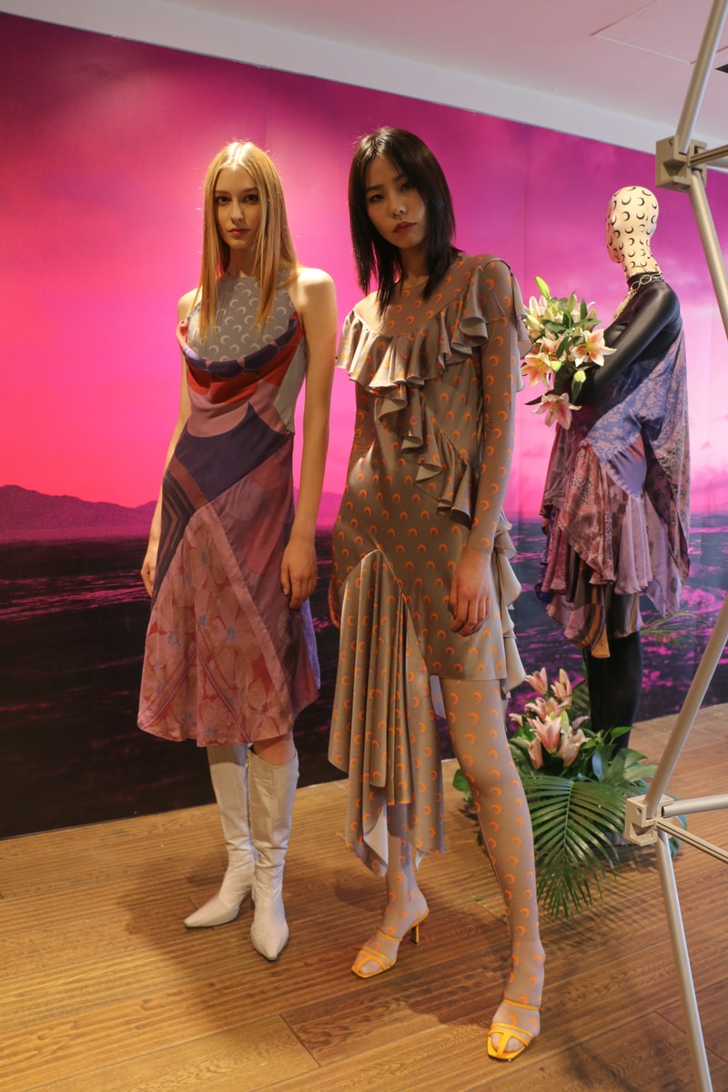 Joyce x Marine Serre Capsule Collection Hong Kong Dresses Pink Green Grey