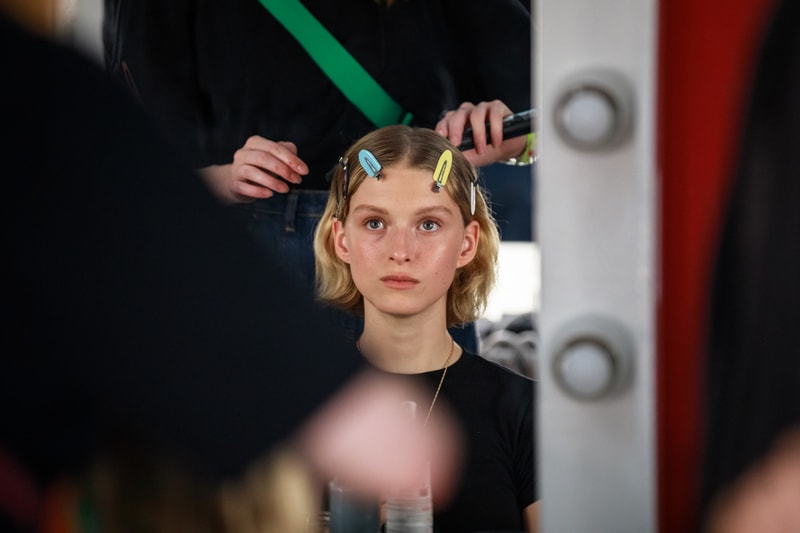 JW Anderson London Fashion Week Backstage Beauty Show SS20 Spring Summer 2020 Hair Makeup Process Kiko Milano Jonathan Anderson Collection Presentation
