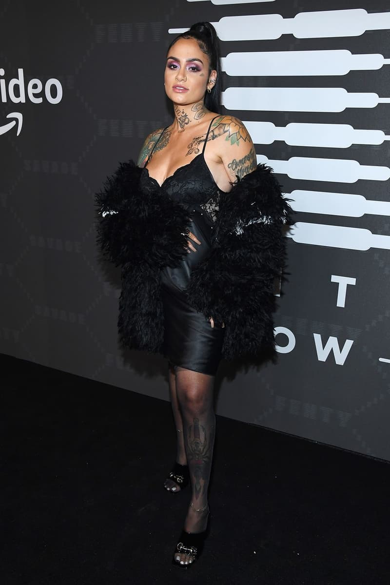 open lace back dress Kehlani Formal Floral Lace Slit Mermaid Dress