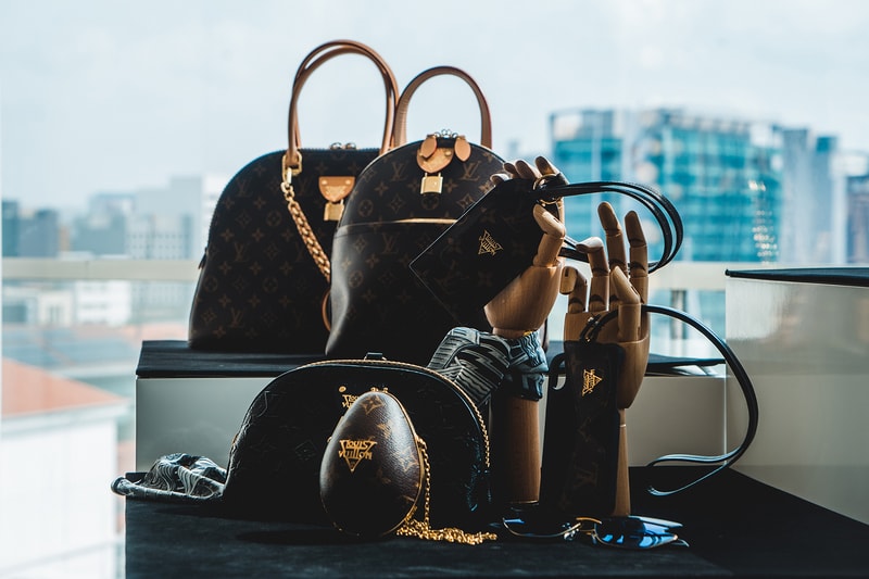 louis vuitton cruise 2020 collection closer look preview monogram gold logo bags clutch phone case egg scarf scarves accessories