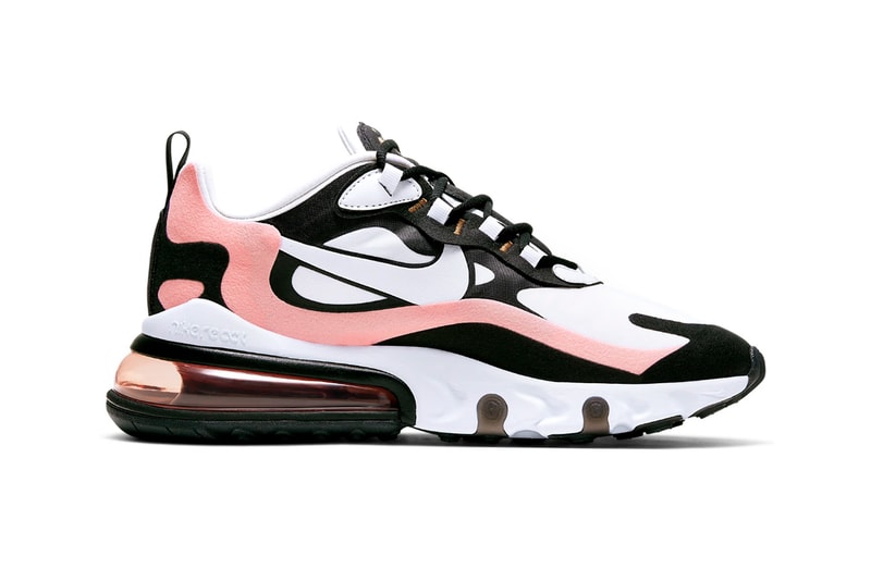Nike Air Max 270 React Black Bleached Coral Metallic Gold White